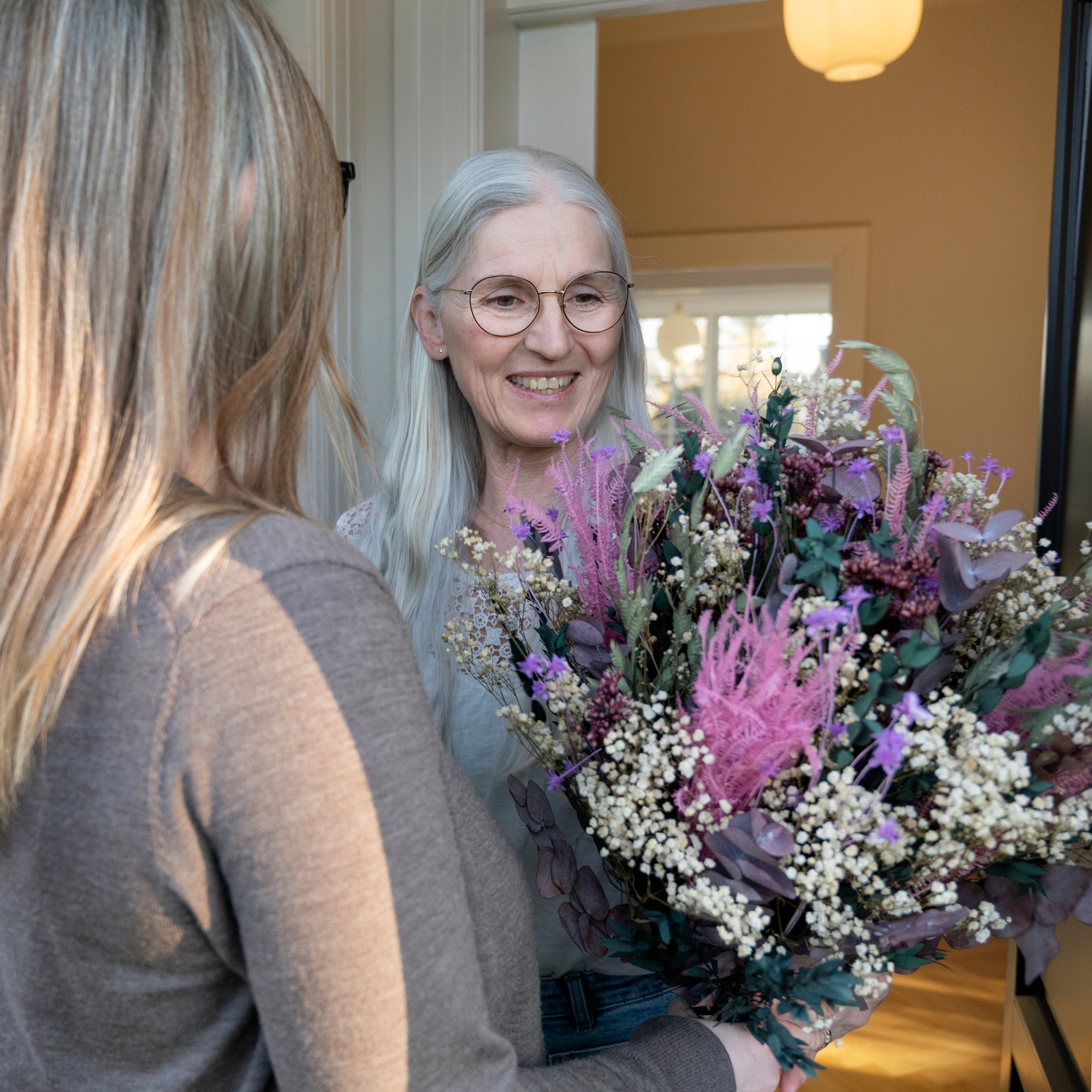 Smuk lyserød mors dag buket